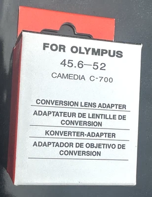 Adaptador de lente de conversión de cámara Camedia para Olympus C-700 45,6 mm - 52 mm, nuevo en caja Foto 1 de 3