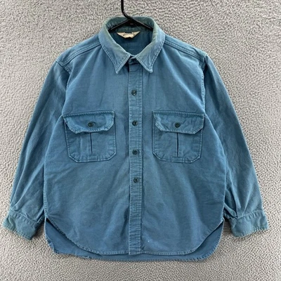 Camisa Cabela's de Colección Para Hombres Grande Azul Gamuza Abotonada Ropa de Trabajo Caza Años 90 Foto 1 de 4