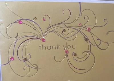 Papyrus~Thank You Card~Blank~Gemmed w/ Metallic Highlights - Image 1 of 2
