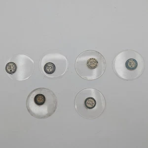 Konvolut 6 Glas Taschenuhr Kristalle - Ligne 18 (~431mm) - Vintage NOS -- 3912 - Bild 1 von 3