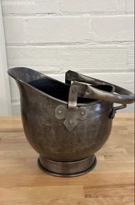 METALL VINTAGE MITTELALTER ÜBERTOPF MIT GRIFF HANDGEHÄMMERT FINISH KAMMERTOPF - Bild 1 von 7