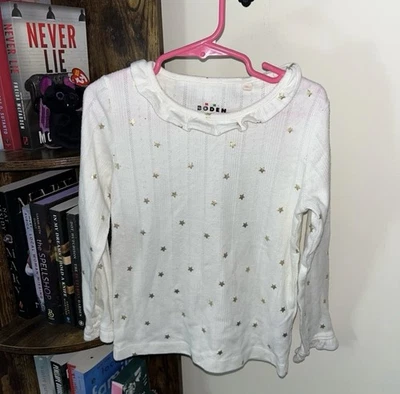 Mini Boden White and Gold Star Long Sleeve - Image 1 of 4