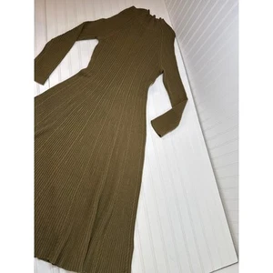 Boden Teressa Knitted Sweater Dress Dak Moss Green Wool Cashmere Midi Size 16-18 - Picture 1 of 7