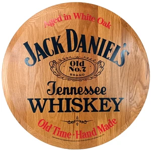 Jack Daniels Barrel Head Tennessee Whiskey Display Solid White Oak Very Clean! - Picture 1 of 5