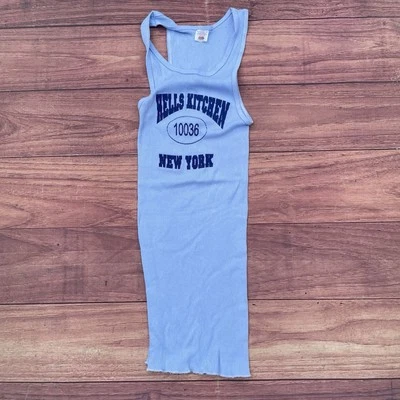 Vintage Y2K New York City Hells Kitchen 10036 Sky Blue Tank Top Size S FOTL 90s - Image 1 of 4