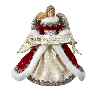 Kurt Adler Fabriche Regal Red Angel Christmas Tree Topper 10 Inch FA0163 - Picture 1 of 6
