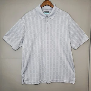 Polo de golf PGA Tour gris a cuadros 3 botones talla XL - Imagen 1 de 4