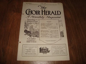 Vintage The Choir Herald Monthly Magazine June 1929 Volume XXXII No.9 - Bild 1 von 2