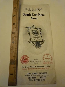 Vintage 1960s Builders Brochure South East Kent Map & Housing Hythe Folkestone - Picture 1 of 17