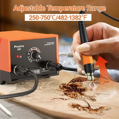 Wood Burning Kit, 935 Digital Display Pyrography Burner Tool Set, 250-75 - Image 1 of 4