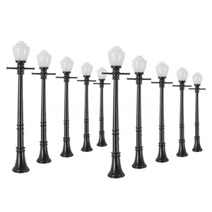 Pack of 10 LCX04 Model Railway Lamp Post Lamp Street Lamp O Scale LED+Resistor - Picture 1 of 12