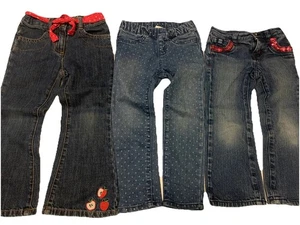Girls Blue Jeans Size  4T Crazy 8 & Gymboree Lot of 3 - Picture 1 of 6