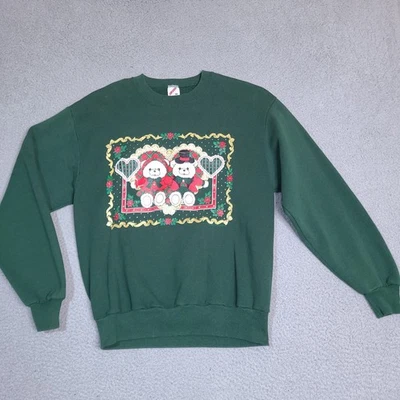 Sudadera Vintage Mujer Mediana Verde Navidad Osos Love 1994 EE. UU. Jerzees Foto 1 de 4