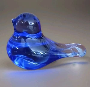 Vintage handgefertigter Kristall Bluebird of Happiness Briefbeschwerer Dekor - Bild 1 von 8