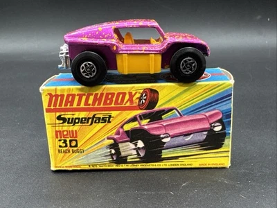 Caja de cerillas Lesney vintage #30 BEACH BUGGY ROSA COMPLETA Foto 1 de 4