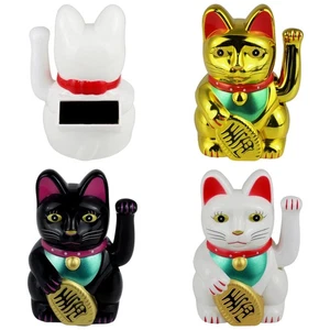 Klassische Solarkatze Glückskatze 10,5cm Maneki-Neko Chinesische Katze Glückskatze - Bild 1 von 50