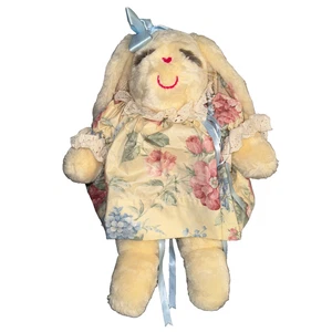 VTG Bunny Ms Noah Pollyanna Plush Large 21" w/ Dress and Bloomers USA Tags CUTE! - Picture 1 of 6