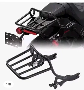Detachable Two-up Luggage Rack For Harley FLDE FLHC FLHCS FLSL FXBB FXST 114/107 - Picture 1 of 6