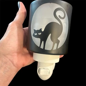 SCHWARZE KATZE Scentsy Aberglaube Halloween Steck Wachswärmer EUc - Bild 1 von 3