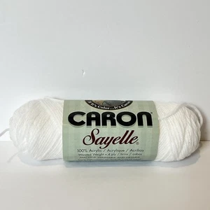 Hilo vintage Caron Sayelle blanco #0301, 3,5 oz 100 % acrílico - Imagen 1 de 6