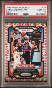 2023 Panini Prizm Monopoly DICE SSP Cade Cunningham Card #25 PSA 10 SP - Picture 1 of 2