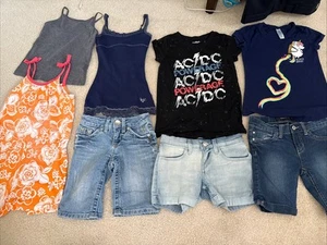 Lot Of 8 GYMBOREE Justice GIRLS SIZE 6 Romper Denim Shorts Tank Shirt Top - Picture 1 of 9