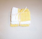 Crocheted Yellow & White Dishcloth Set of 3 New