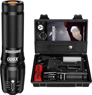 Shadowhawk X800 LED Taschenlampe 15000 Lumen extrem Hell IP67 USB Akku 5000 mAh