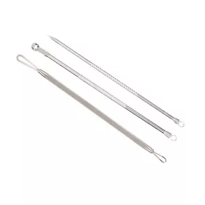 Extractor de espinillas cara nariz zit acero inoxidable doble extremo espinilla 3 piezas con DP3 - Imagen 1 de 22