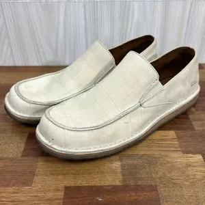 Clarks Originals Men 12 Loafers Berber Slip On Comfort Cream Ivory Low Top Shoe - Picture 1 of 8
