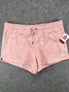 NWT Reebok Renew Shorts Womens 2XL Pink Spell Out Logo Pull On Relaxed Ladies