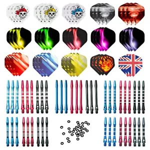 Aluminium Medium Dart Stems, Metal Soft Dart Flights Assorted Dart Accessory Set - Picture 1 of 7