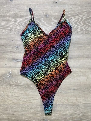 Body tanga Victorias Secret rosa arco-íris e preto tamanho pequeno novo com etiquetas - Imagem 1 de 4