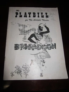Vintage Brigadoon Adelphi Theatre Playbill April 16th, 1957 with Helen Gallagher - Foto 1 di 3