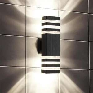4/6 Tier Outdoor Up Down Led Wall Light Garden Porch Sconce Front Door Lamp - Picture 1 of 15