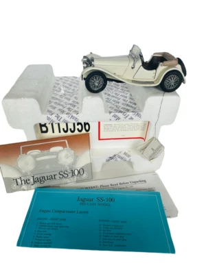 Franklin Mint Danbury Diecast Car model die cast Box 1936 Jaguar SS 100 Jaguar  - Image 1 of 4