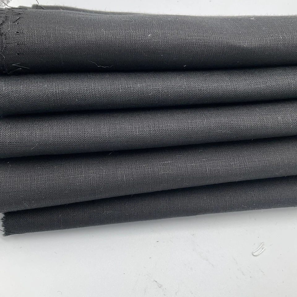 Craft Linen Scrap Bag 5 Pieces Of 100% Irish linen Crafting Fabric CL16 Black - Image 1 of 1