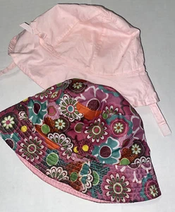 Sun Hat 12 Months Lot Of 2 OSFM Pink & Floral Childrens Bucket Hat SEE DETAILS - Picture 1 of 7