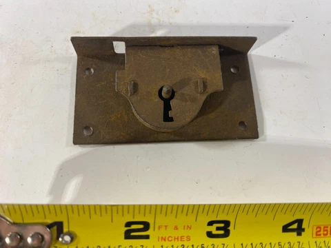Vintage Cabinet Drawer Lock Dresser Latch Hardware Salvage Cover