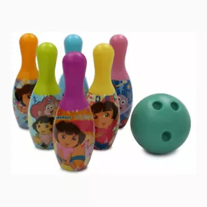 DORA THE EXPLORER Bowling Set Toy Game Kids Birthday Gift Toy 6 Pins &1 Ball - Picture 1 of 8