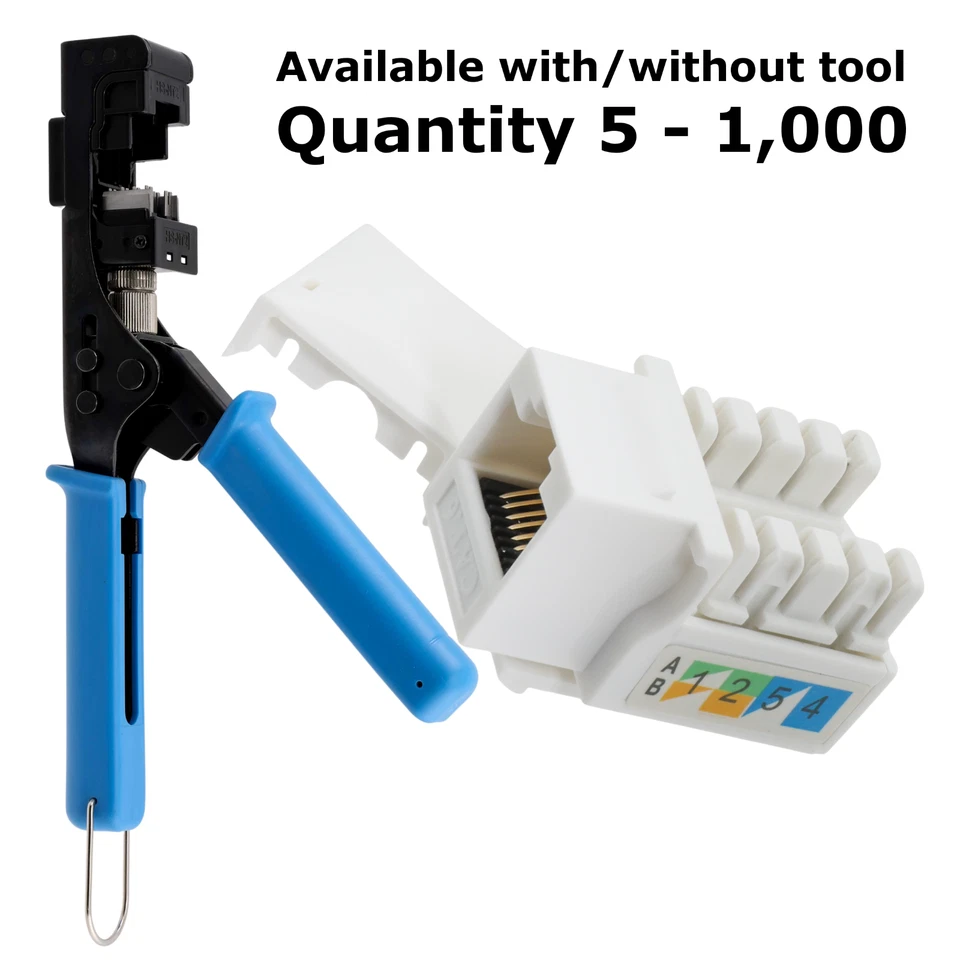 Lote 10/25/1000 CAT6 Keystone Jack Blanco Ethernet 110 Punch Down 8P8P RJ45 Cat5e Foto 1 de 4