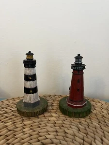 2er Set Mini Holz Außenbänke Leuchttürme Bodie Island und Currituck - Bild 1 von 5