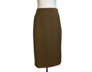 Lafayette 148 New York Brown Professional Lined Knee Length Pencil Skirt- Sz 14 - Picture 1 of 8
