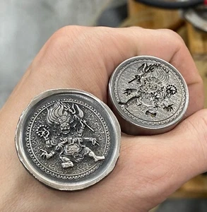 3D Antik Silber Mahakala Metall Stempel Werkzeug für Schmuck Gold Prägung Stanze - Bild 1 von 5