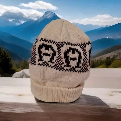 Gorro tejido vintage Etienne Aigner logotipo tobogán elástico talla única  Foto 1 de 4