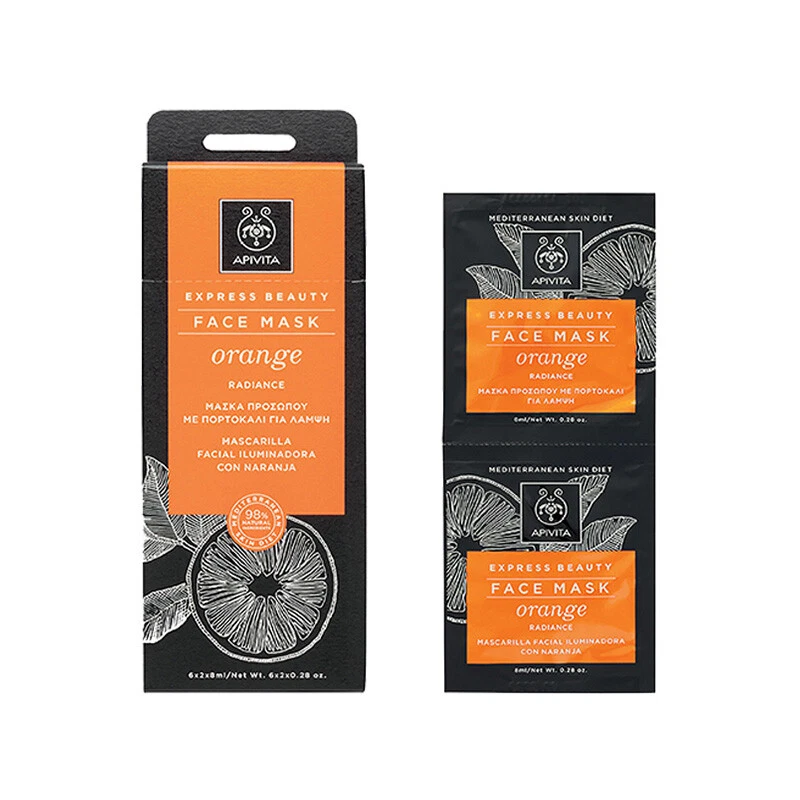 APIVITA Express Beauty Radiance Face Mask with Orange 2x8ml - Image 1 of 1