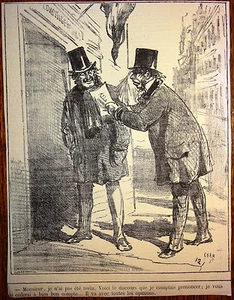 CHAM Lithographie Le Charivari Caricature XIXe Conseil Général élections - Bild 1 von 1