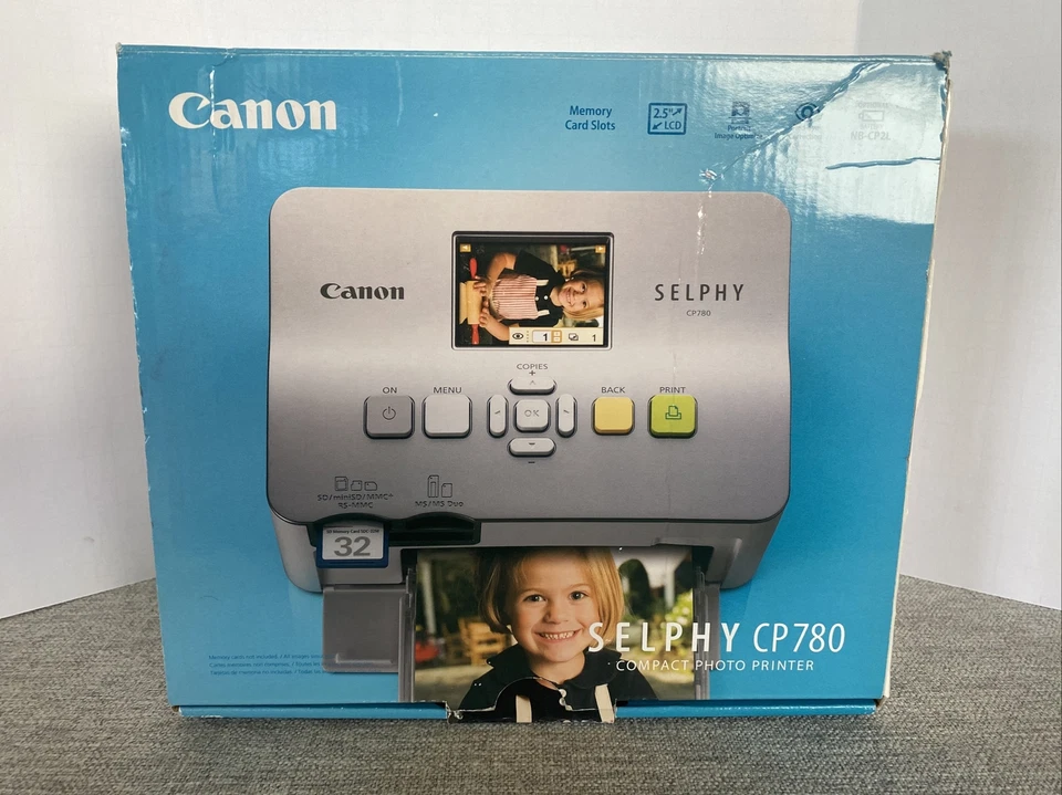 Canon SELPHY CP780-SLN Compact Portable Photo Silver Printer, open box - Image 1 of 4