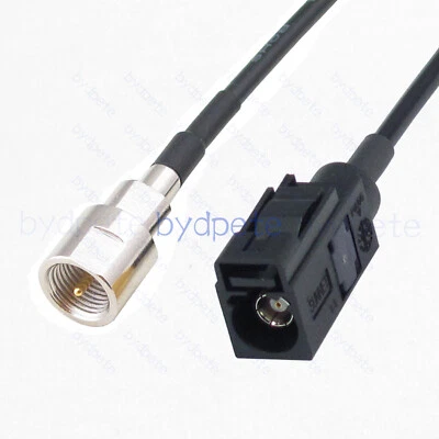 Fakra-A female Black to FME male RG174 Coaxial cable Kable for car Antenna Video - Image 1 of 4