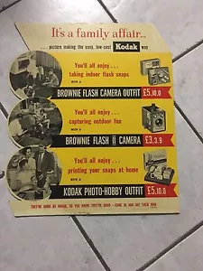 1950's die cut Cardboard sign Kodak approximately 600mm x 400mm thick cardboard - Picture 1 of 3